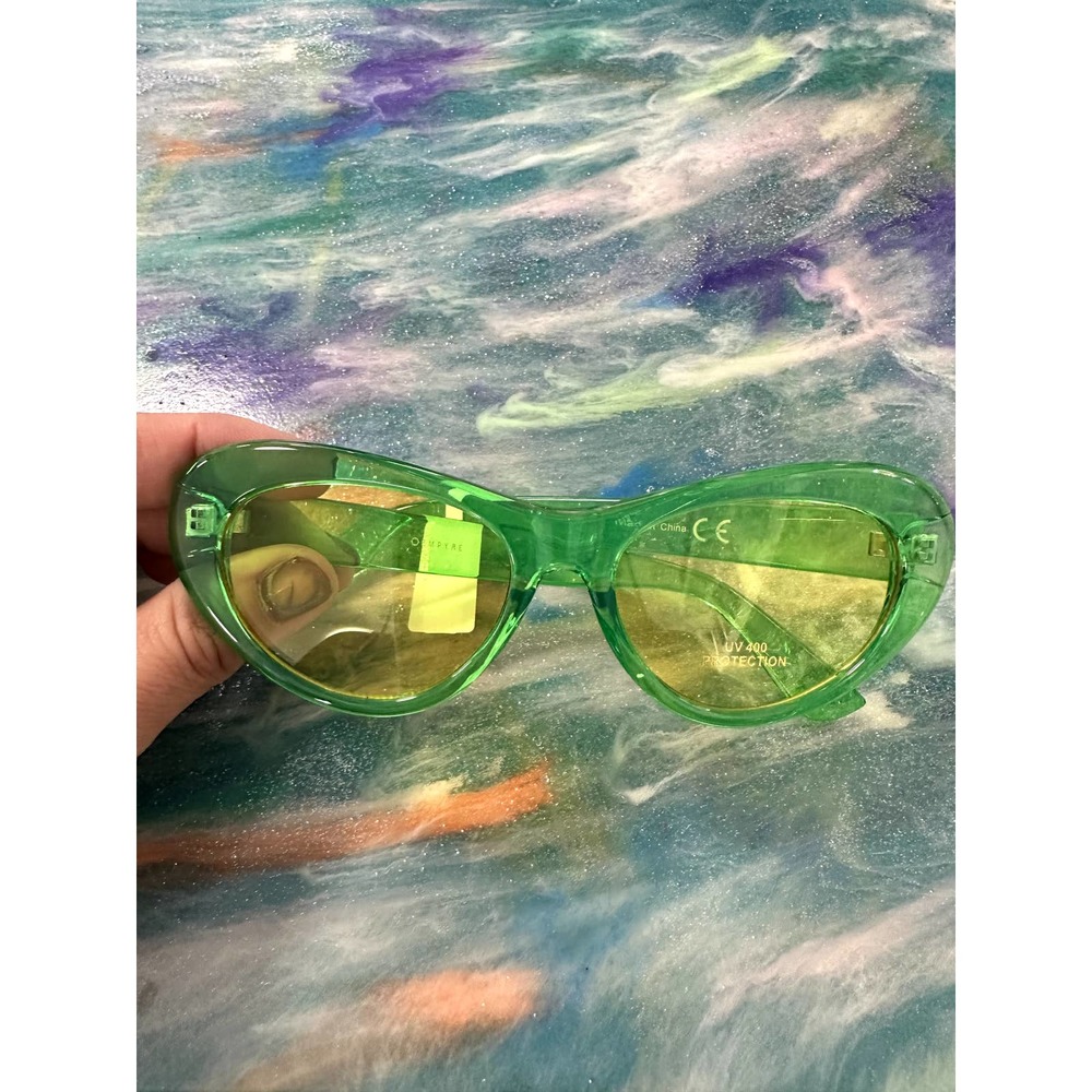 Neon Green Alien Shades with Green Lenses